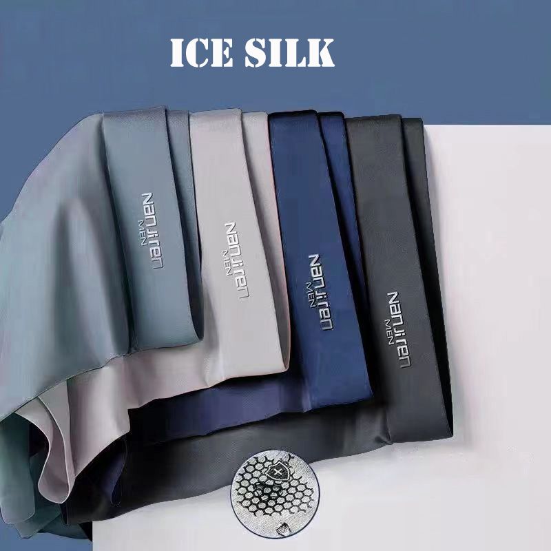 Men Ice Silk Boxer Briefs UltraBreathable MoistureWicking Underwear 9