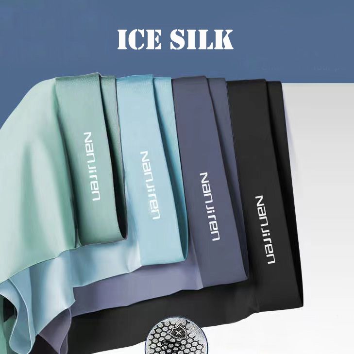 Men Ice Silk Boxer Briefs UltraBreathable MoistureWicking Underwear 10