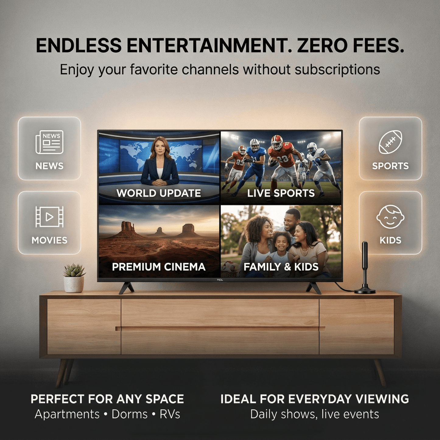 Long Range Indoor HDTV Antenna Upgraded Digital HD TV Antenna With Signal Booster Reception For Fre 1
