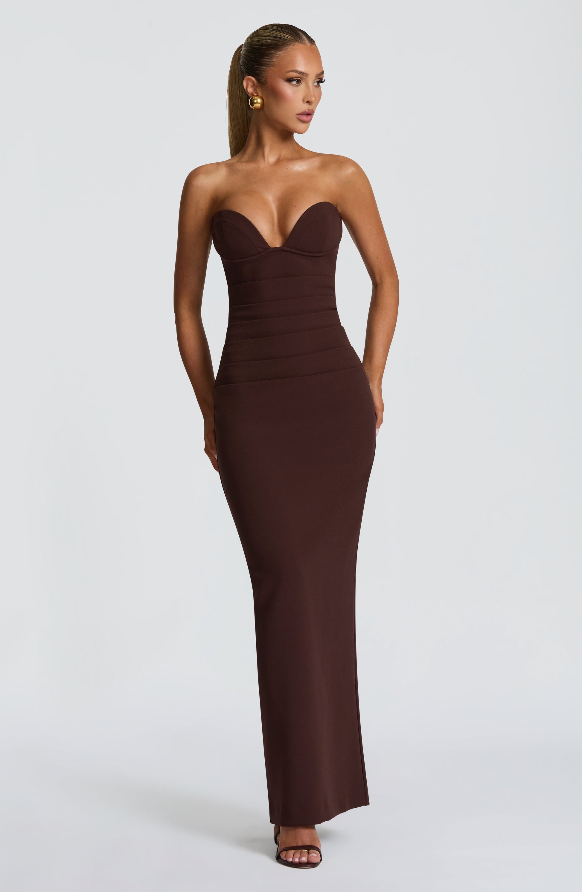 Lindsey Maxi Dress Plum Brown