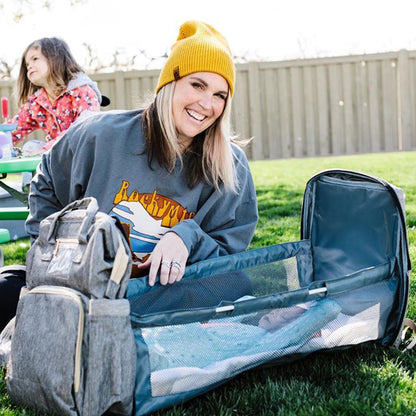 Multifunctional 3 in 1 Baby Diaper Bag With Bed (Waterproof Exterior) 1