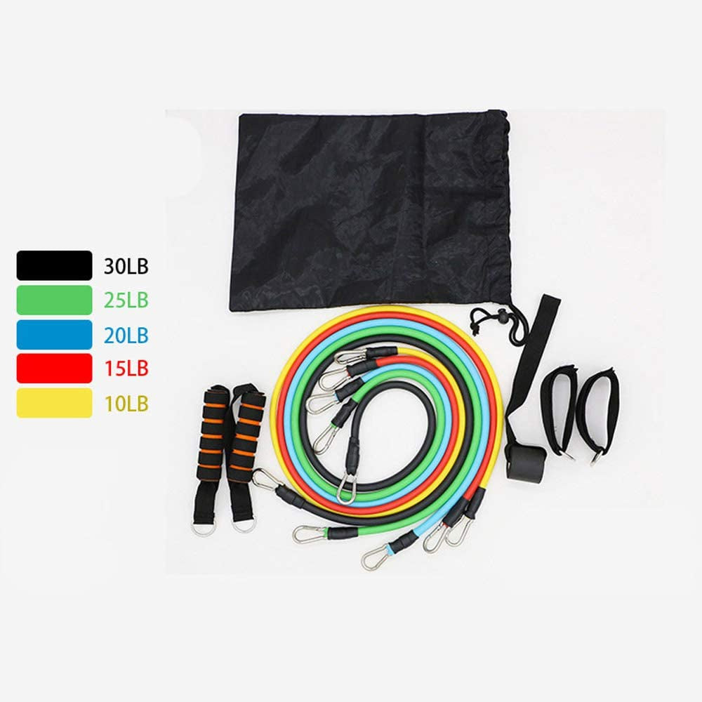 Portable resistance bands kit for travel and outdoor workouts
