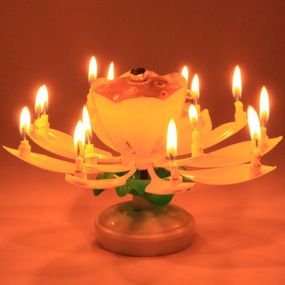 happy birthday flower candle