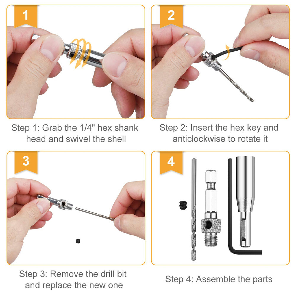 Self-Centering Hinge Drill Bits 2