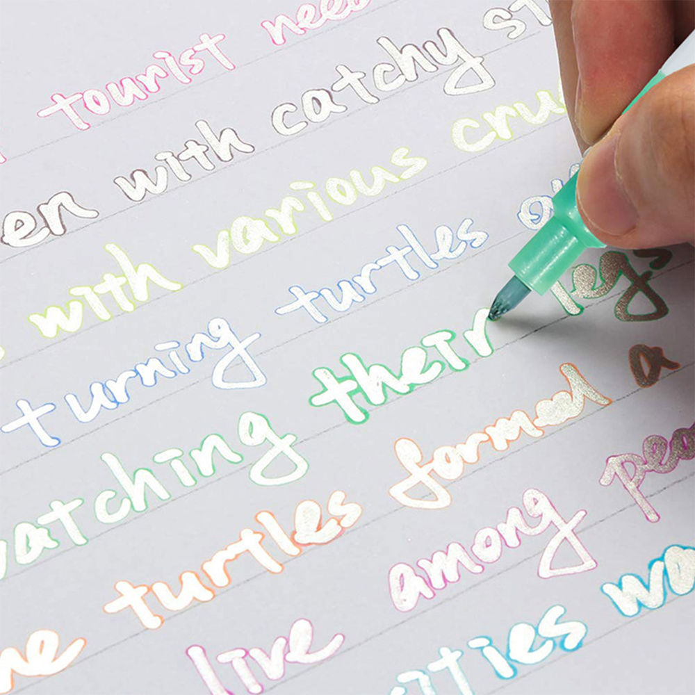silver marker with color outline