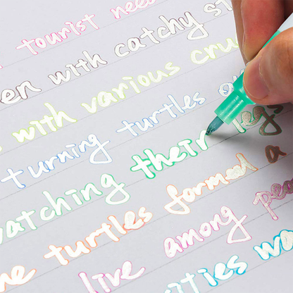 silver marker with color outline
