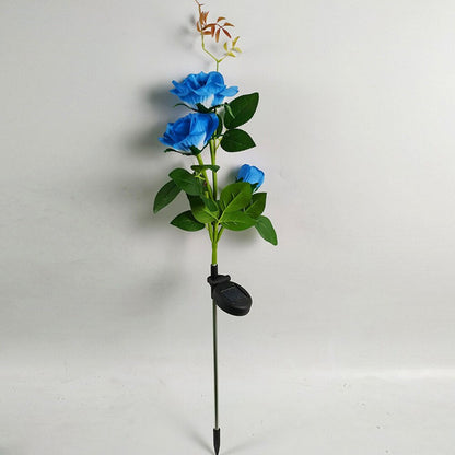 Solar Powered LED Rose Light Blue