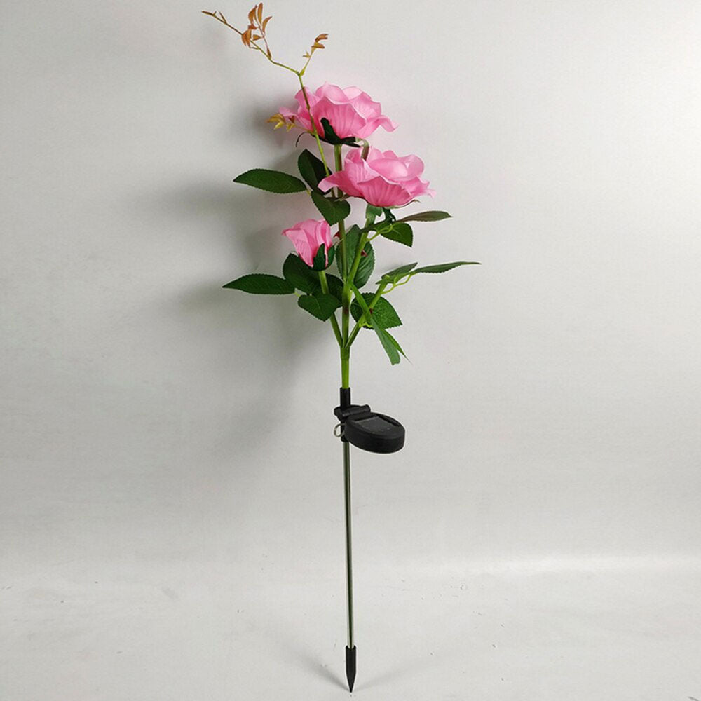 Solar Powered LED Rose Light Pink