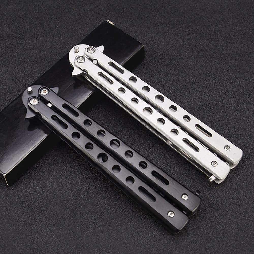 Stainless Steel Butterfly Knife Comb – Safe Trainer for Beginners