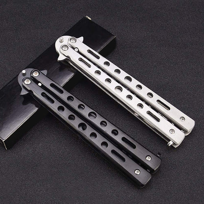 Stainless Steel Butterfly Knife Comb – Safe Trainer for Beginners