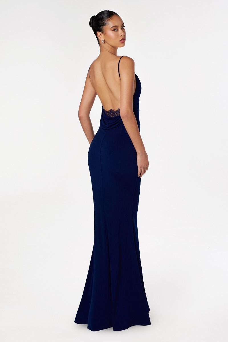 Bette Lace Back Draped Maxi Dress