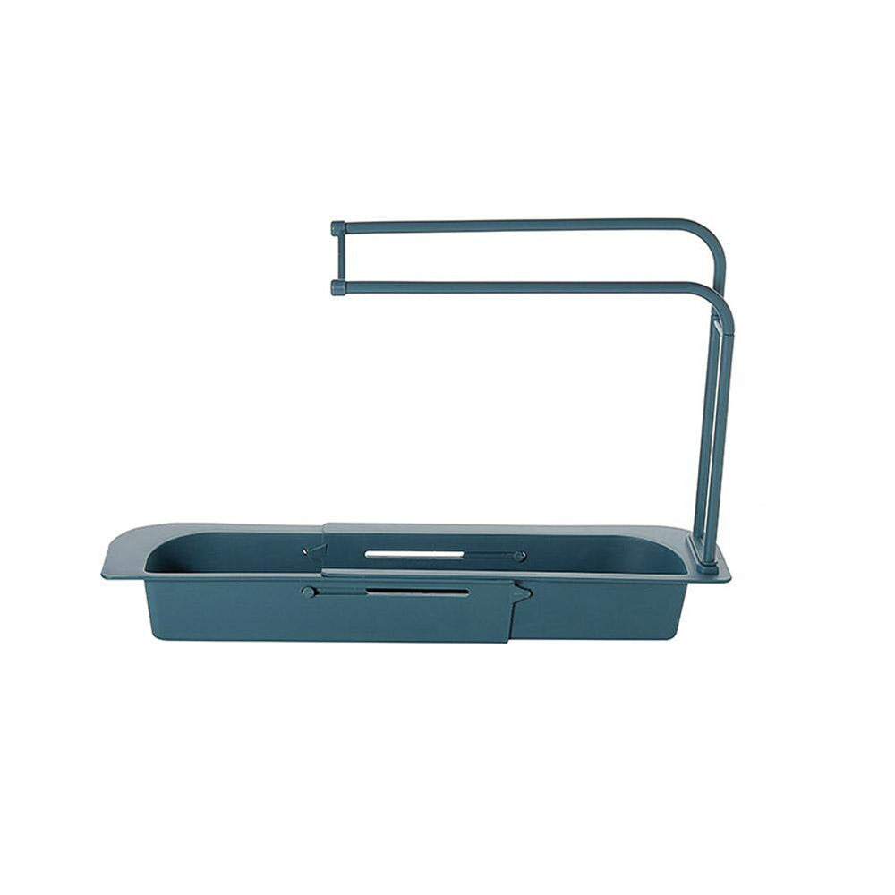 Telescopic Sink Storage Rack Blue