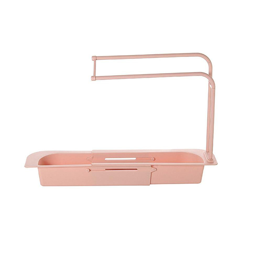 Telescopic Sink Storage Rack Pink