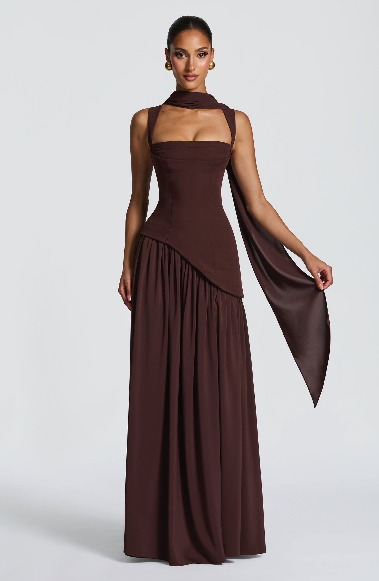 Tullulah Maxi Dress Plum Brown