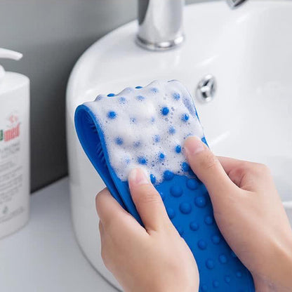 Exfoliating Silicone Wet & Dry Body Scrubber Brush Blue 2