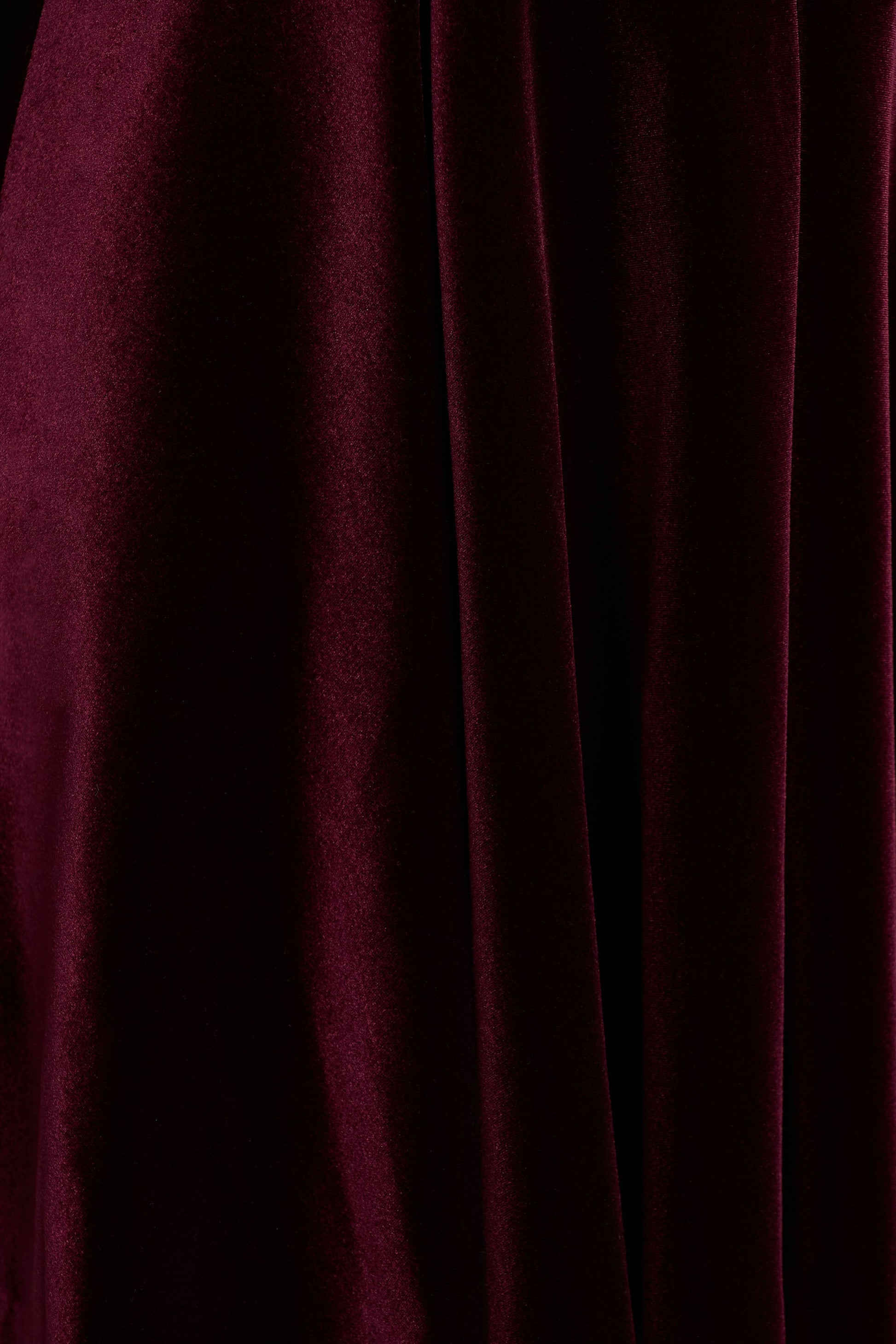 Mina | Burgundy Velvet And Satin Bandeau Skater Mini Dress