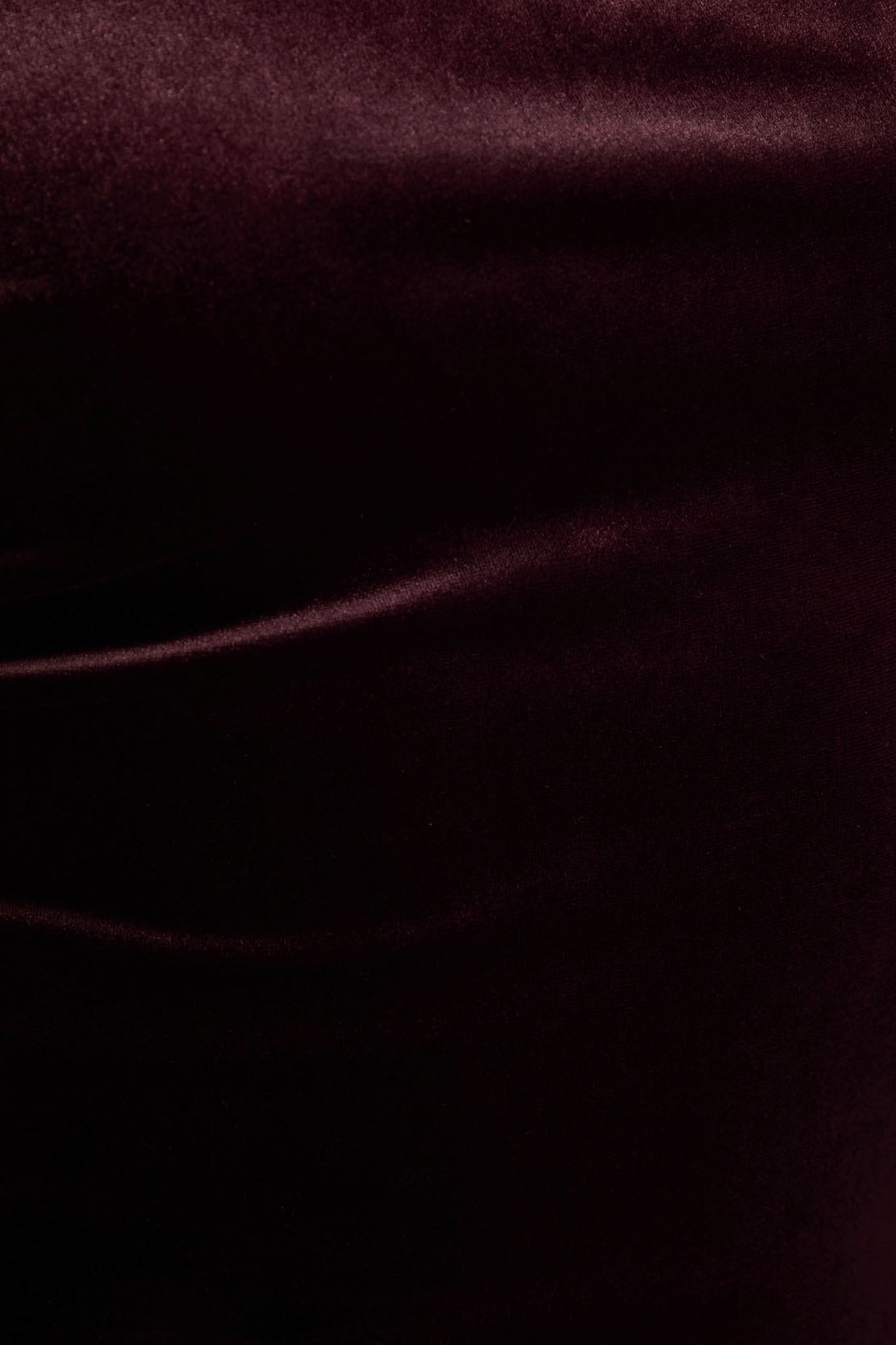 Carella | Burgundy Velvet Twisted Asymmetric Midi Dress