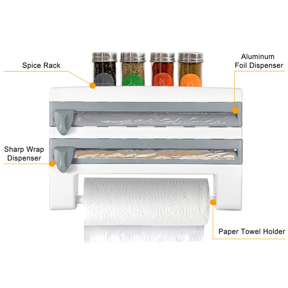 4-in-1 Wall Mount Multi Roll Holder & Rack 3