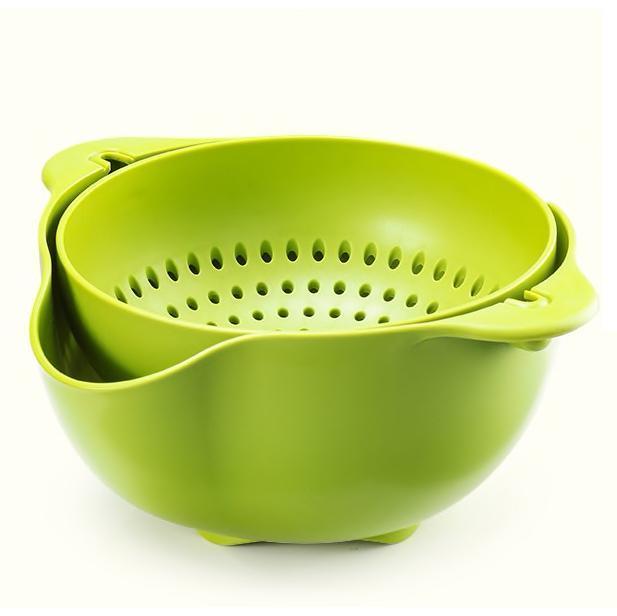 Versatile bowl with colander for pasta and salads